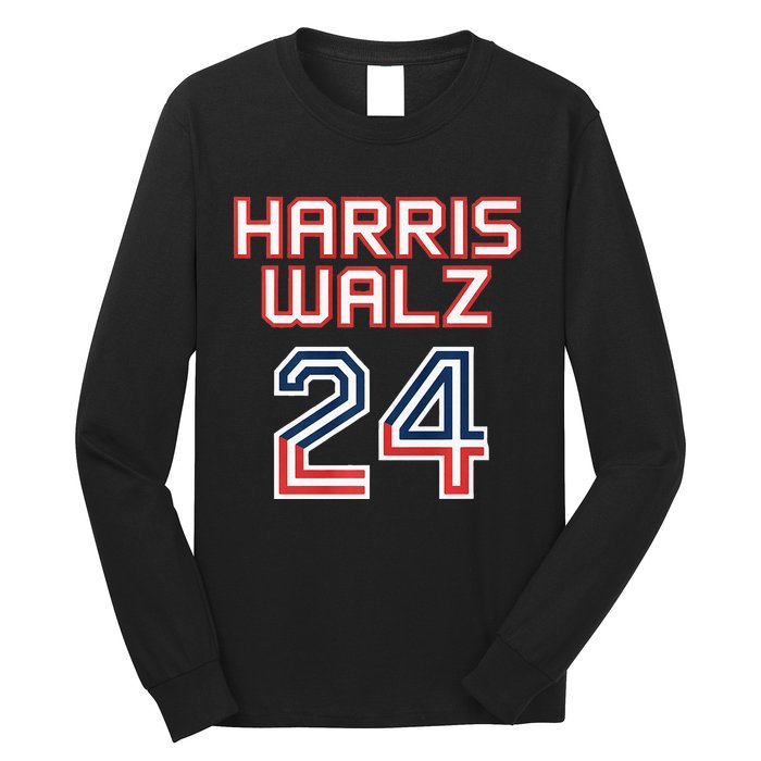 Harris Walz 2024 Patriotic Basketball Political Sports Premium Long Sleeve Shirt