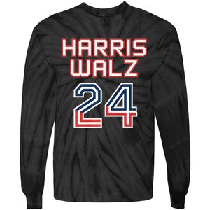 Harris Walz 2024 Patriotic Basketball Political Sports Premium Tie-Dye Long Sleeve Shirt