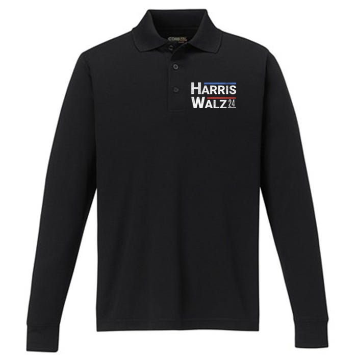 Harris Walz 24 Performance Long Sleeve Polo