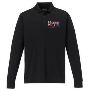 Harris Walz 2024 Funny Harry Balz To The Walz Election Vote Performance Long Sleeve Polo