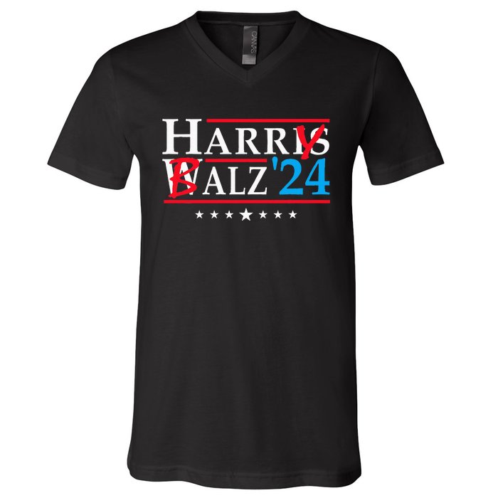 Harris Walz 2024 Funny Harry Balz To The Walz Election Vote V-Neck T-Shirt