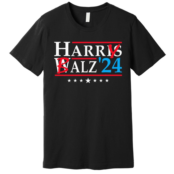 Harris Walz 2024 Funny Harry Balz To The Walz Election Vote Premium T-Shirt