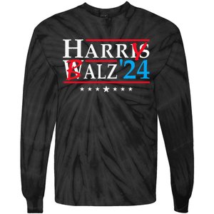 Harris Walz 2024 Funny Harry Balz To The Walz Election Vote Tie-Dye Long Sleeve Shirt