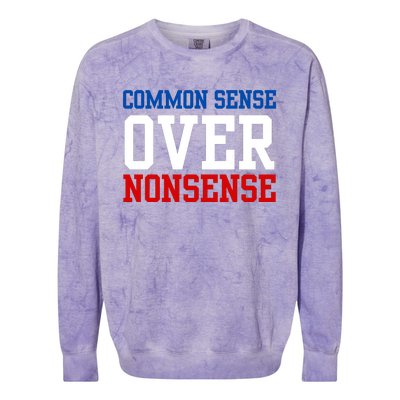 Harris Walz 2024 Common Sense Over Nonsense Colorblast Crewneck Sweatshirt