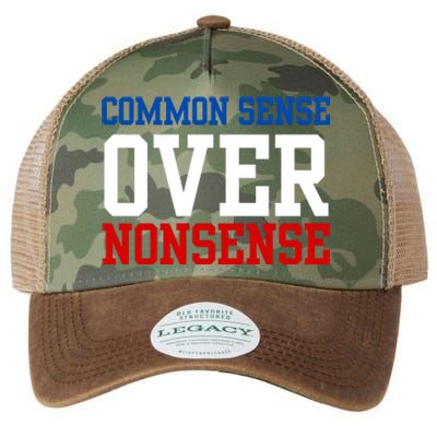 Harris Walz 2024 Common Sense Over Nonsense Legacy Tie Dye Trucker Hat