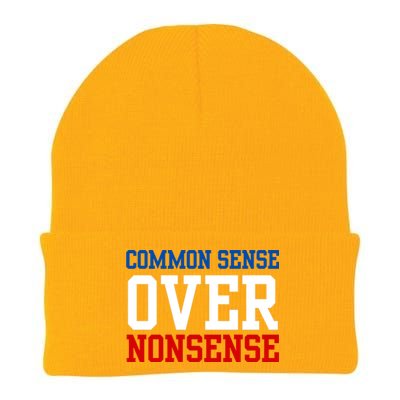 Harris Walz 2024 Common Sense Over Nonsense Knit Cap Winter Beanie