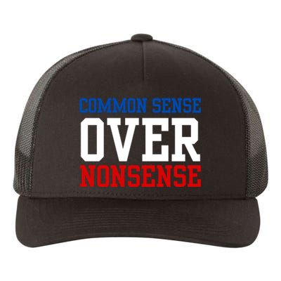 Harris Walz 2024 Common Sense Over Nonsense Yupoong Adult 5-Panel Trucker Hat