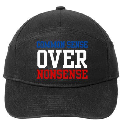 Harris Walz 2024 Common Sense Over Nonsense 7-Panel Snapback Hat