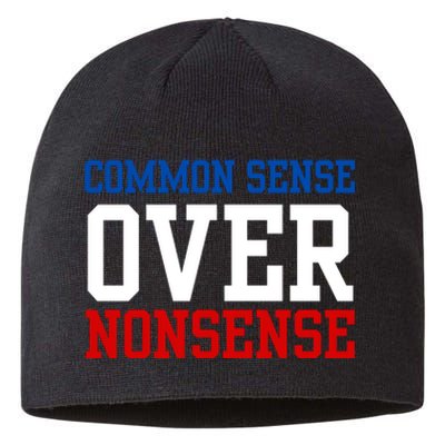 Harris Walz 2024 Common Sense Over Nonsense Sustainable Beanie