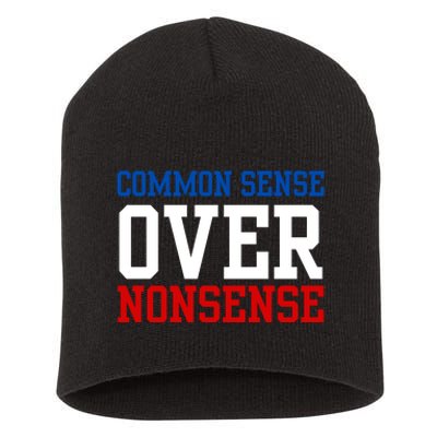 Harris Walz 2024 Common Sense Over Nonsense Short Acrylic Beanie