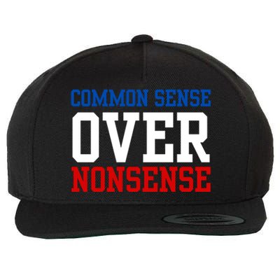 Harris Walz 2024 Common Sense Over Nonsense Wool Snapback Cap