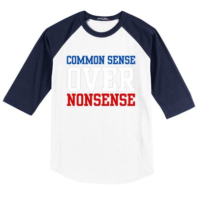 Harris Walz 2024 Common Sense Over Nonsense Baseball Sleeve Shirt