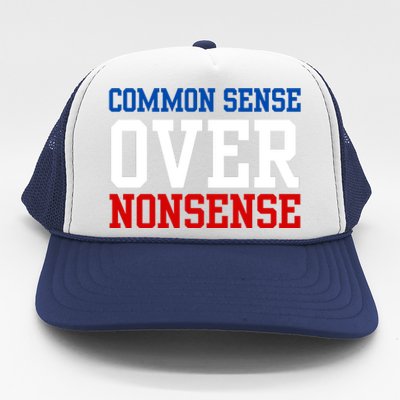 Harris Walz 2024 Common Sense Over Nonsense Trucker Hat