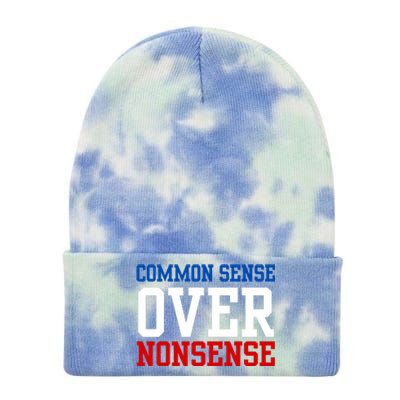 Harris Walz 2024 Common Sense Over Nonsense Tie Dye 12in Knit Beanie