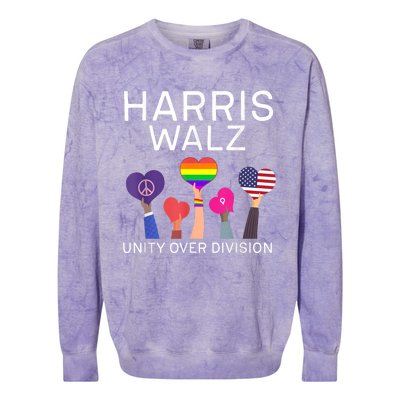 Harris Waltz 2024 Unity Over Division Colorblast Crewneck Sweatshirt