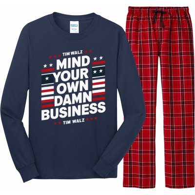 Harris Walz 2024 Mind Your Own Damn Business Long Sleeve Pajama Set