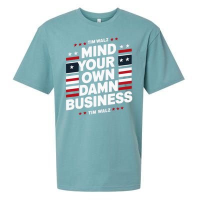 Harris Walz 2024 Mind Your Own Damn Business Sueded Cloud Jersey T-Shirt