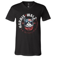 Harris Waltz 2024 Election Us American Flag V-Neck T-Shirt