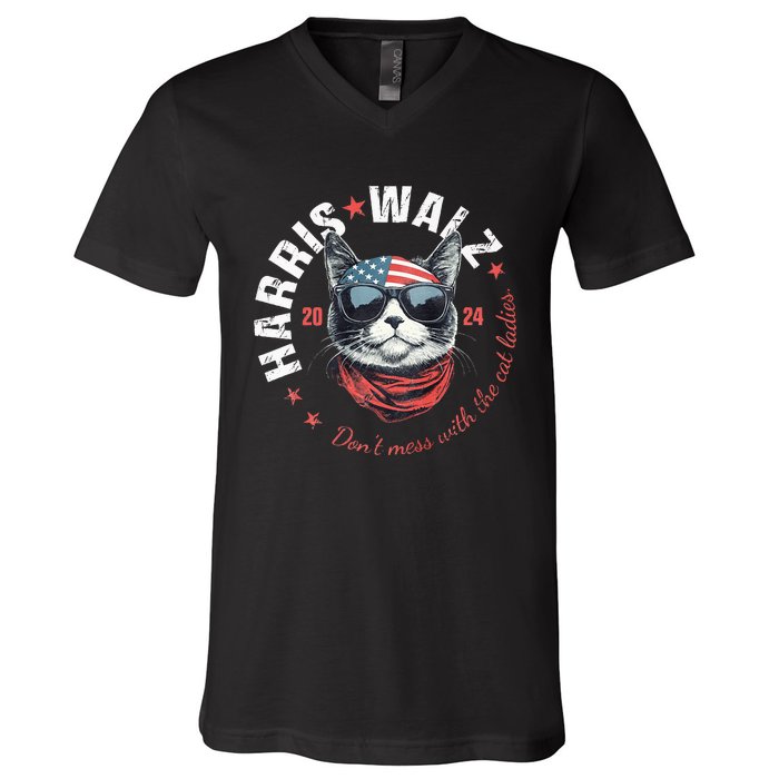 Harris Waltz 2024 Election Us American Flag V-Neck T-Shirt