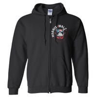 Harris Waltz 2024 Election Us American Flag Full Zip Hoodie