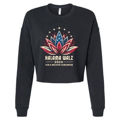 Harris Walz 2024 Presidential Campaign American Lotus Cropped Pullover Crew