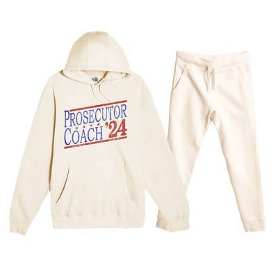 Harris Walz 2024 Election For Democrats Prosecutor Coach 24 Premium Hooded Sweatsuit Set