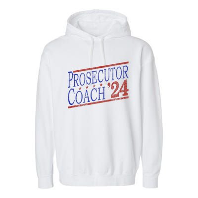 Harris Walz 2024 Election For Democrats Prosecutor Coach 24 Garment-Dyed Fleece Hoodie