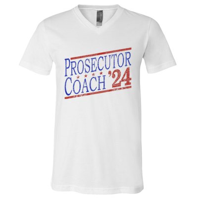 Harris Walz 2024 Election For Democrats Prosecutor Coach 24 V-Neck T-Shirt