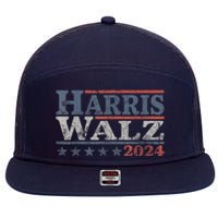 Harris Waltz 2024 Election Kamala Harris Tim Waltz 2024 7 Panel Mesh Trucker Snapback Hat