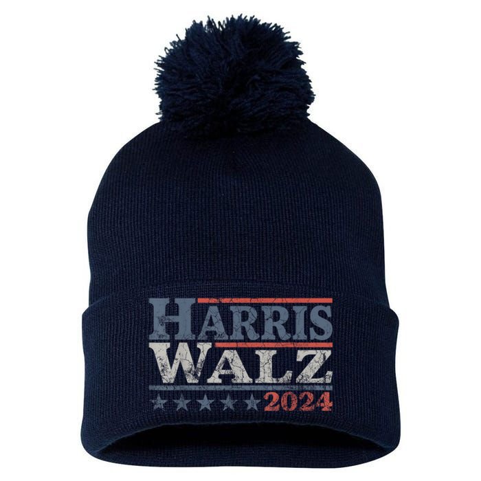 Harris Waltz 2024 Election Kamala Harris Tim Waltz 2024 Pom Pom 12in Knit Beanie