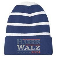 Harris Waltz 2024 Election Kamala Harris Tim Waltz 2024 Striped Beanie with Solid Band