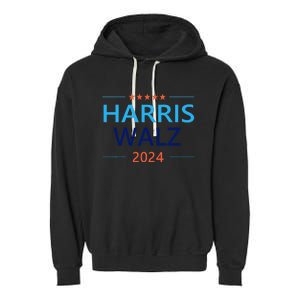 Harris Waltz 2024 For President Election Democrat Garment-Dyed Fleece Hoodie