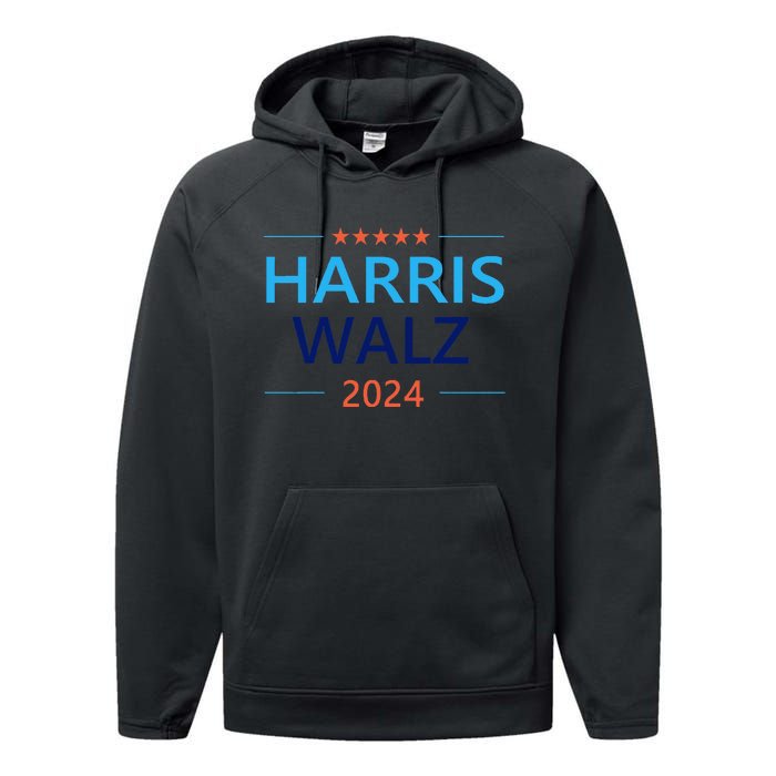 Harris Waltz 2024 For President Election Democrat Performance Fleece Hoodie