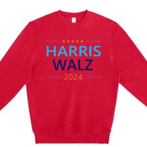 Harris Waltz 2024 For President Election Democrat Premium Crewneck Sweatshirt