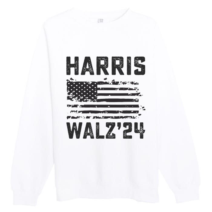 Harris Waltz 2024 Election Kamala Harris Tim Waltz 2024 Premium Crewneck Sweatshirt