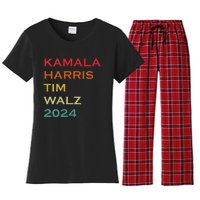 Harris Walz 2024 Harris For President Vote For Kamala Women's Flannel Pajama Set