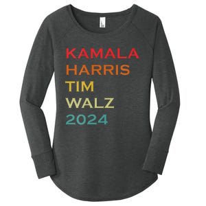 Harris Walz 2024 Harris For President Vote For Kamala Women's Perfect Tri Tunic Long Sleeve Shirt