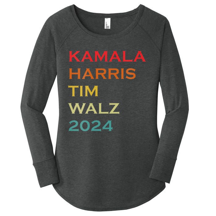 Harris Walz 2024 Harris For President Vote For Kamala Women's Perfect Tri Tunic Long Sleeve Shirt