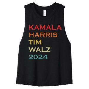 Harris Walz 2024 Harris For President Vote For Kamala Women's Racerback Cropped Tank