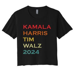 Harris Walz 2024 Harris For President Vote For Kamala Women's Crop Top Tee