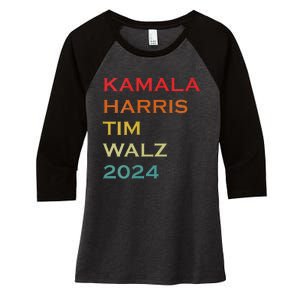 Harris Walz 2024 Harris For President Vote For Kamala Women's Tri-Blend 3/4-Sleeve Raglan Shirt