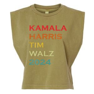 Harris Walz 2024 Harris For President Vote For Kamala Garment-Dyed Women's Muscle Tee