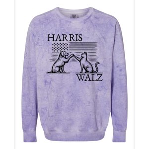 Harris Walz 2024 President American Flag Kamala Harris Waltz Colorblast Crewneck Sweatshirt