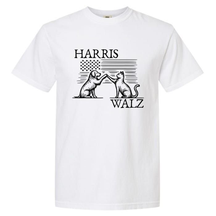 Harris Walz 2024 President American Flag Kamala Harris Waltz Garment-Dyed Heavyweight T-Shirt