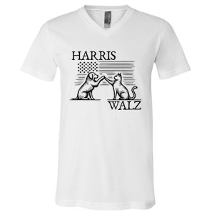 Harris Walz 2024 President American Flag Kamala Harris Waltz V-Neck T-Shirt