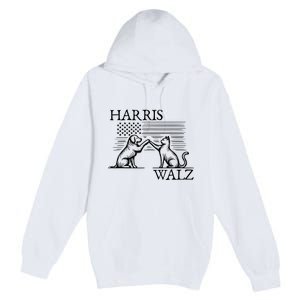 Harris Walz 2024 President American Flag Kamala Harris Waltz Premium Pullover Hoodie