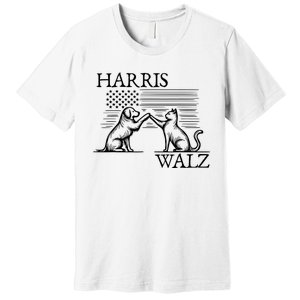 Harris Walz 2024 President American Flag Kamala Harris Waltz Premium T-Shirt