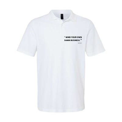 Harris Walz 2024 Mind Your Own Damn Business Softstyle Adult Sport Polo