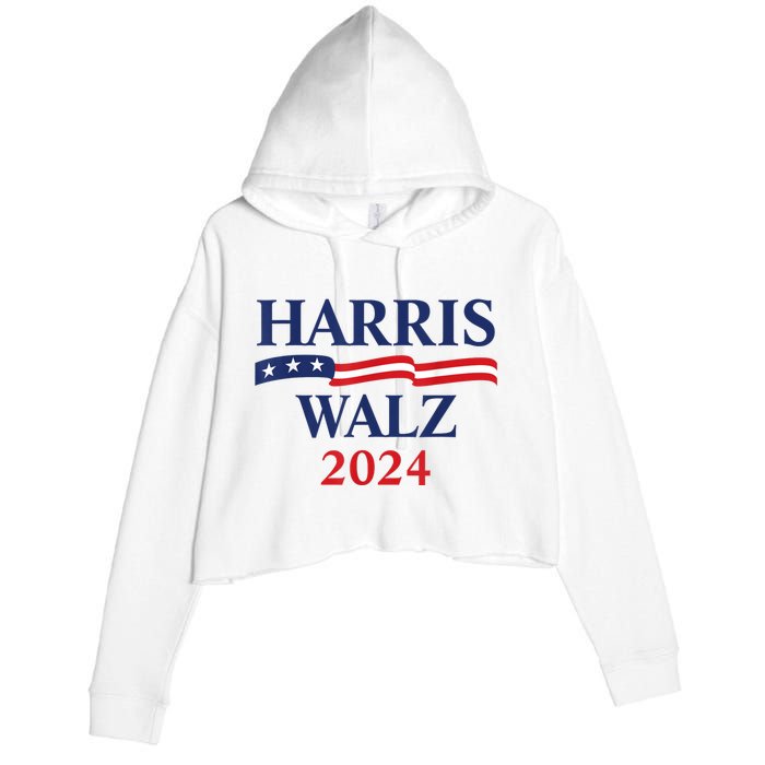 Harris Waltz 2024 Election Kamala Harris Tim Waltz 2024 Crop Fleece Hoodie