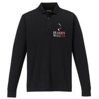 Harris Waltz 2024 Election Kamala Harris Tim Waltz 2024 Performance Long Sleeve Polo